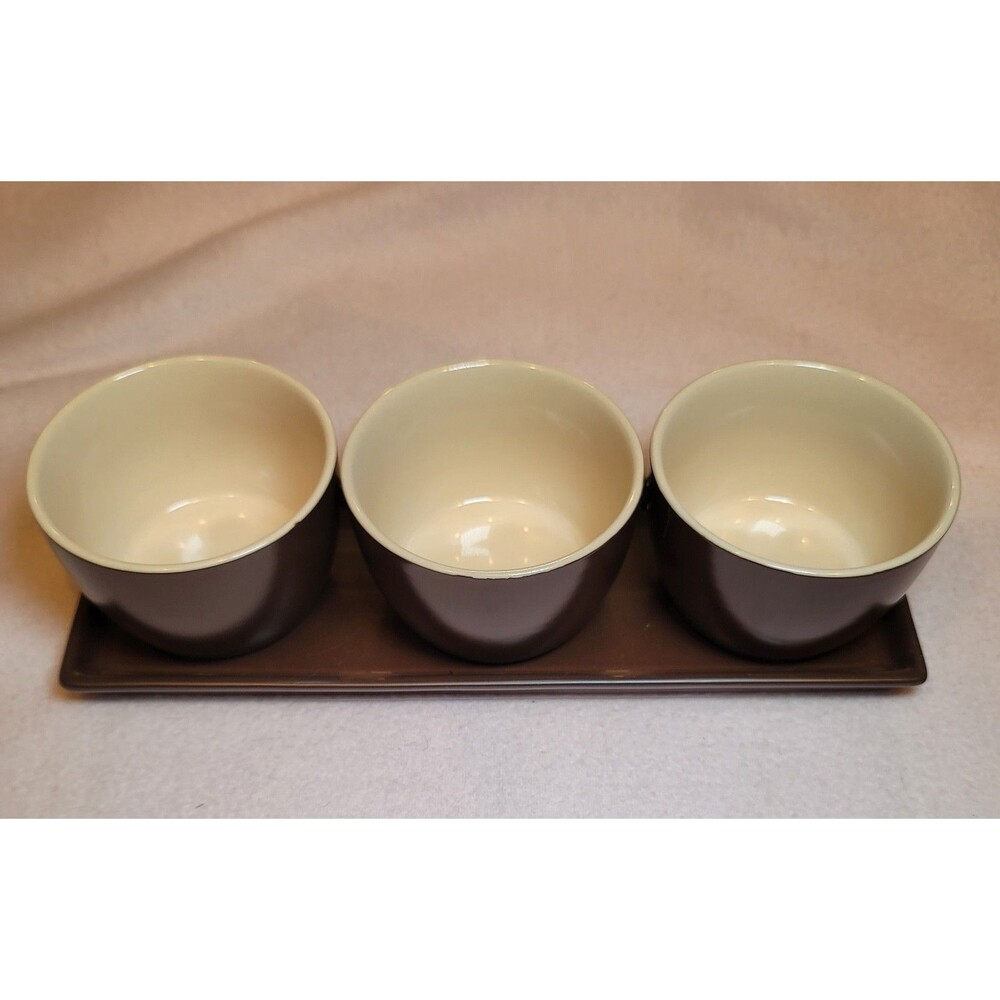 0797. Brown and Cream Color Serving Dishes for Football 🏈 Season 🏈 - Picture 2 of 10